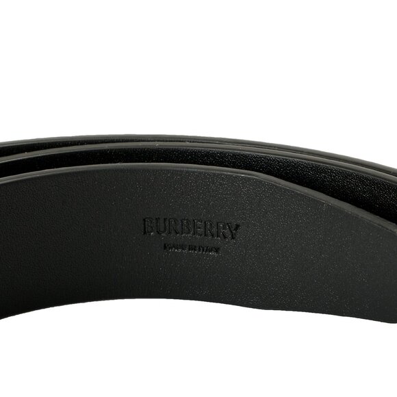 Burberry "Shield Brushed" Black Leather Buckle Decorated Belt US 40 IT 100 - Picture 5 of 5